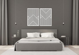 PANNEAUX GÉOMÉTRIQUES DÉCORATIFS 3D, DÉCORATION MURALE MODERNE, BLANCS