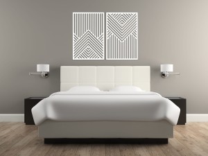 PANNEAUX GÉOMÉTRIQUES DÉCORATIFS 3D, DÉCORATION MURALE MODERNE, BLANCS