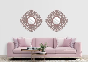 MIROIR DÉCORATIF AJOURÉ, VINTAGE, BERNADETTE, 60 CM
