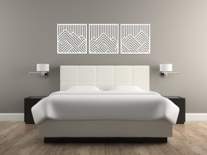 PANNEAUX GÉOMÉTRIQUES DÉCORATIFS 3D, DÉCORATION MURALE MODERNE, BLANCS