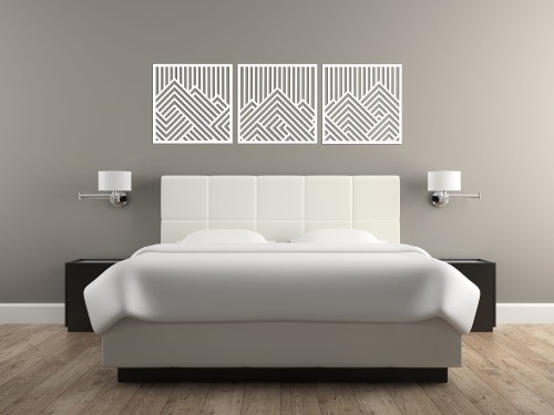 PANNEAUX GÉOMÉTRIQUES DÉCORATIFS 3D, DÉCORATION MURALE MODERNE, BLANCS