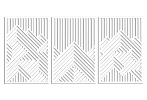 PANNEAUX GÉOMÉTRIQUES DÉCORATIFS 3D, DÉCORATION MURALE MODERNE, BLANCS