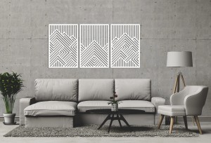 PANNEAUX GÉOMÉTRIQUES DÉCORATIFS 3D, DÉCORATION MURALE MODERNE, BLANCS
