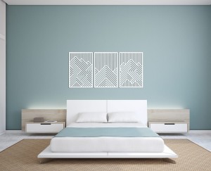 PANNEAUX GÉOMÉTRIQUES DÉCORATIFS 3D, DÉCORATION MURALE MODERNE, BLANCS