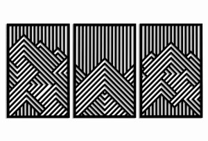 3D DEKORACYJNE PANELE GEOMETRYCZNE, NOWOCZESNA DEKORACJA ŚCIENNA, CZARNY