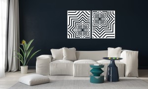 3D DEKORACYJNE PANELE GEOMETRYCZNE, MINIMALISTYCZNA DEKORACJA ŚCIENNA, BIAŁY