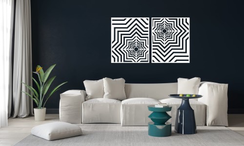 3D DEKORACYJNE PANELE GEOMETRYCZNE, MINIMALISTYCZNA DEKORACJA ŚCIENNA, BIAŁY