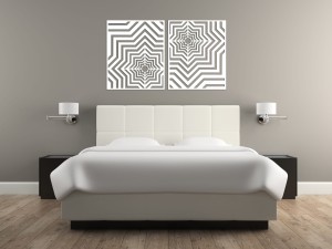 3D DEKORACYJNE PANELE GEOMETRYCZNE, MINIMALISTYCZNA DEKORACJA ŚCIENNA, BIAŁY