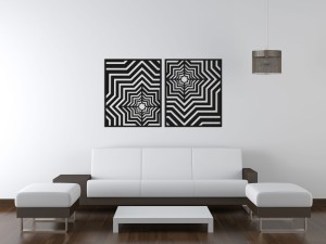 3D DEKORACYJNE PANELE GEOMETRYCZNE, MINIMALISTYCZNA DEKORACJA ŚCIENNA, CZARNY
