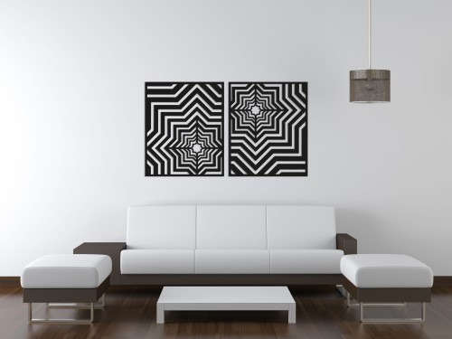 3D DEKORACYJNE PANELE GEOMETRYCZNE, MINIMALISTYCZNA DEKORACJA ŚCIENNA, CZARNY