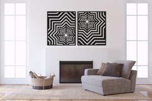 3D DEKORACYJNE PANELE GEOMETRYCZNE, MINIMALISTYCZNA DEKORACJA ŚCIENNA, CZARNY