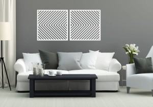 3D DEKORACYJNE PANELE GEOMETRYCZNE, MINIMALISTYCZNA DEKORACJA ŚCIENNA, BIAŁY