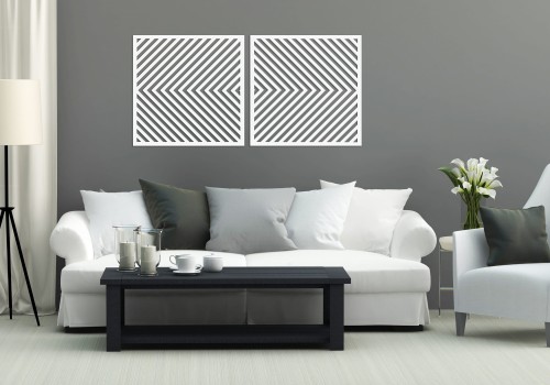 3D DEKORACYJNE PANELE GEOMETRYCZNE, MINIMALISTYCZNA DEKORACJA ŚCIENNA, BIAŁY