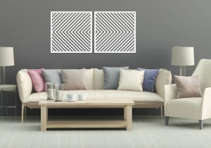 3D DEKORACYJNE PANELE GEOMETRYCZNE, MINIMALISTYCZNA DEKORACJA ŚCIENNA, BIAŁY