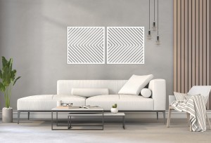 3D DEKORACYJNE PANELE GEOMETRYCZNE, MINIMALISTYCZNA DEKORACJA ŚCIENNA, BIAŁY
