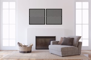 3D DEKORACYJNE PANELE GEOMETRYCZNE, MINIMALISTYCZNA DEKORACJA ŚCIENNA, CZARNY