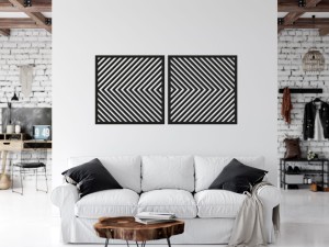 3D DEKORACYJNE PANELE GEOMETRYCZNE, MINIMALISTYCZNA DEKORACJA ŚCIENNA, CZARNY