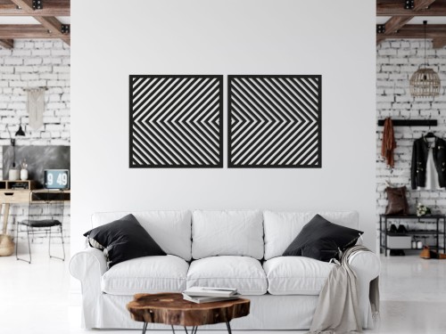 3D DEKORACYJNE PANELE GEOMETRYCZNE, MINIMALISTYCZNA DEKORACJA ŚCIENNA, CZARNY