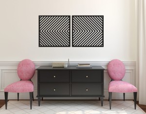 3D DEKORACYJNE PANELE GEOMETRYCZNE, MINIMALISTYCZNA DEKORACJA ŚCIENNA, CZARNY