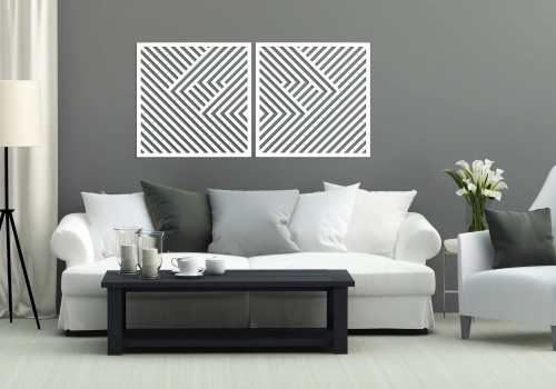 3D DEKORACYJNE PANELE GEOMETRYCZNE, MINIMALISTYCZNA DEKORACJA ŚCIENNA, BIAŁY