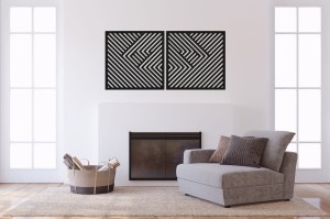 3D DEKORACYJNE PANELE GEOMETRYCZNE, MINIMALISTYCZNA DEKORACJA ŚCIENNA, CZARNY