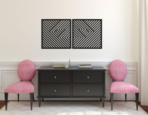 3D DEKORACYJNE PANELE GEOMETRYCZNE, MINIMALISTYCZNA DEKORACJA ŚCIENNA, CZARNY