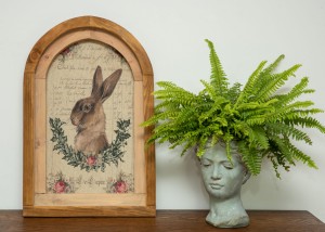 RUSTYKALNA DEKORACJA ŚCIENNA, ZAJĄC, VINTAGE, RETRO STYL 