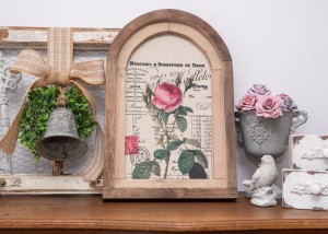 RUSTYKALNA DEKORACJA ŚCIENNA, RÓŻA, VINTAGE, RETRO STYL   