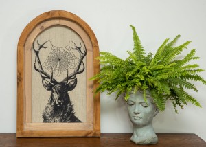 RUSTYKALNA DEKORACJA ŚCIENNA, JELEŃ, VINTAGE, RETRO STYL  