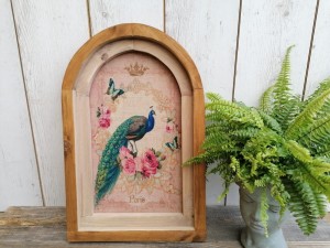 RUSTYKALNA DEKORACJA ŚCIENNA, PAW, VINTAGE, RETRO STYL 