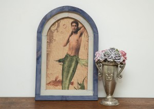 MORSKA, RUSTYKALNA DEKORACJA ŚCIENNA, SYREN, VINTAGE, RETRO STYL  