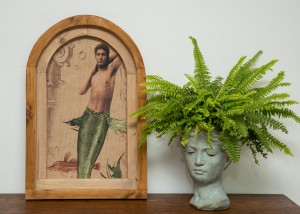 MORSKA, RUSTYKALNA DEKORACJA ŚCIENNA, SYREN, VINTAGE, RETRO STYL  