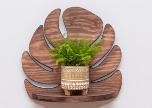 ETAGERE AJOURÉE MONSTERA, SOUFFLEUR DE FLEURS, BELLE DÉCORATION MURALE