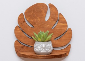 ETAGERE AJOURÉE MONSTERA, SOUFFLEUR DE FLEURS, BELLE DÉCORATION MURALE