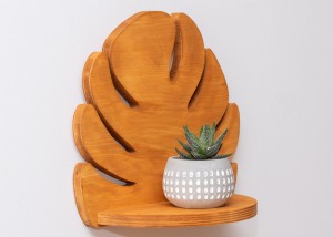 ETAGERE AJOURÉE MONSTERA, SOUFFLEUR DE FLEURS, BELLE DÉCORATION MURALE