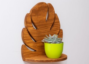 ETAGERE AJOURÉE MONSTERA, SOUFFLEUR DE FLEURS, BELLE DÉCORATION MURALE