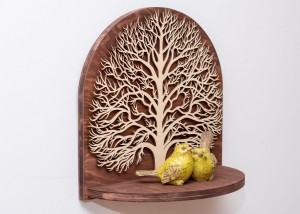 ETAGERE AJOURÉE, ARBRE DE VIE, SOUFFLEUR DE FLEURS, BELLE DÉCORATION