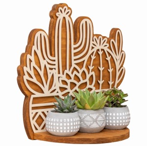 ETAGERE AJOURÉE, CACTUS, BANQUE DE FLEURS, BOHO, BELLE DÉCORATION MURALE