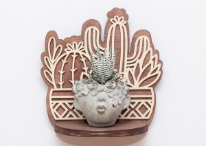 ETAGERE AJOURÉE, CACTUS, BANQUE DE FLEURS, BOHO, BELLE DÉCORATION MURALE