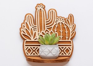 ETAGERE AJOURÉE, CACTUS, BANQUE DE FLEURS, BOHO, BELLE DÉCORATION MURALE