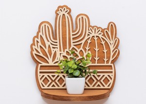 ETAGERE AJOURÉE, CACTUS, BANQUE DE FLEURS, BOHO, BELLE DÉCORATION MURALE