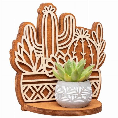 ETAGERE AJOURÉE, CACTUS, BANQUE DE FLEURS, BOHO, BELLE DÉCORATION MURALE