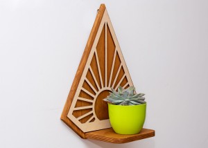 ETAGERE AJOURÉE, BANC DE FLEURS, STYLE GÉOMÉTRIQUE, SUNBURST, BELLE DÉCORATION MURALE