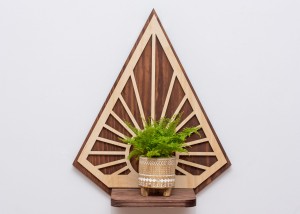 ETAGERE AJOURÉE, BANC DE FLEURS, STYLE GÉOMÉTRIQUE, SUNBURST, BELLE DÉCORATION MURALE