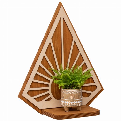 ETAGERE AJOURÉE, BANC DE FLEURS, STYLE GÉOMÉTRIQUE, SUNBURST, BELLE DÉCORATION MURALE