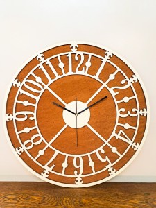 DEKORACYJNY ZEGAR AŻUROWY, INDUSTRIALNY, LOFT, VINTAGE STYLE, BEJCA