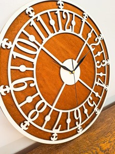 DEKORACYJNY ZEGAR AŻUROWY, INDUSTRIALNY, LOFT, VINTAGE STYLE, BEJCA