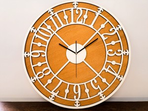 DEKORACYJNY ZEGAR AŻUROWY, INDUSTRIALNY, LOFT, VINTAGE STYLE, BEJCA