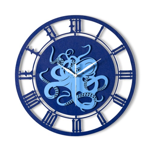 MORSKI ZEGAR AŻUROWY, OŚMIORNICA, VINTAGE, HAMPTON STYLE, MORSKA DEKORACJA 