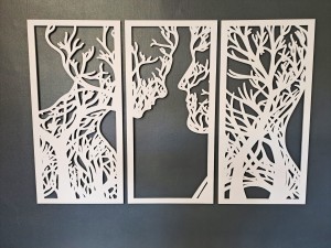 DEKORACYJNY TRYPTYK AŻUROWY, DRZEWO ŻYCIA, PARA, DEKORACJA ŚCIENNA 3D, ORNAMENT